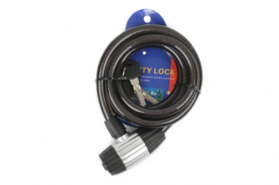 Замок противоугонный, ZX1208, ключ, 1500 мм, 12 мм, SAIGUAN, RLKZX1208001 SAIGUAN  фото, kupilegko.ru